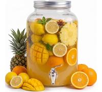 HOME DECO FACTORY - KV7177, Dispensador de Bebidas de Vidrio con Amplia Apertura y Grifo de Servicio, Diseñado para Toda la Familia, Ideal para Tus Bebidas - Capacidad: 8 L