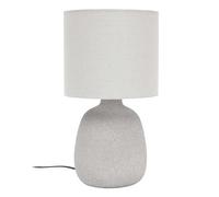HOME DECO FACTORY - LA0039, Lámpara de cerámica en Relieve, diseño Elegante y Refinado, Ideal para salón o Dormitorio, difunde una luz Suave y Relajante, Altura 40 cm, Color Plata