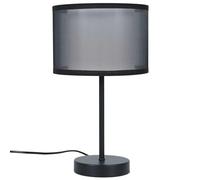 HOME DECO FACTORY - LA0065 Lámpara de Mesa Doble Pantalla Elegante - Luminaria Moderna para Ambiente Acogedor - Interruptor Práctico - Tamaño 30 x 20 cm - Color Negro