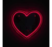 HOME DECO FACTORY - LA0079 Espejo LED Neón Corazón, Iluminación Decorativa Moderna, Diseño Romántico, Ideal para Salón o Dormitorio, Instalación Fácil, Rojo, 60x40 cm