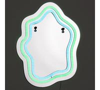 HOME DECO FACTORY - LA0090, Espejo LED Efecto Neón de Diseño Moderno y Elegante, Iluminación Suave y Económica, Diseñado para Baño o Vestidor, Fácil de Instalar, Rosa, 60x80 cm