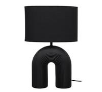 HOME DECO FACTORY - LA0117, Lámpara de Cerámica Diseño Moderno con Regulador de Intensidad, Diseñada para Salón, Dormitorio u Oficina, Ecoenergética, 28x42x28 cm, Color Negro