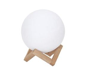 HOME DECO FACTORY - LA10427, Lámpara Táctil 3D Luna, diseño Moderno y Elegante, Ideal para decoración Interior, Ambiente cálido, salón o Dormitorio, Blanco, Tamaño único