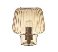 HOME DECO FACTORY Lámpara de Mesa Cristal Ahumado Puerto USB Cálida Marrón | Metal y cristal, lámpara de mesa, cristal ahumado, puerto USB, luz suave, ambiente cálido, salón o dormitorio, marrón
