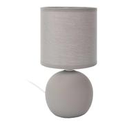 HOME DECO FACTORY Lámpara de Mesa Elegante H 25 cm Iluminación Suave Gris | Cerámica arcilla, lámpara de mesa, H 25 cm, diseño moderno, iluminación suave, salón o dormitorio, gris