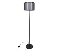 HOME DECO FACTORY Lámpara de Pie Doble Pantalla Contemporánea Negro | Metal, lámpara de pie doble pantalla, iluminación moderna, diseño contemporáneo, salón o dormitorio, negro