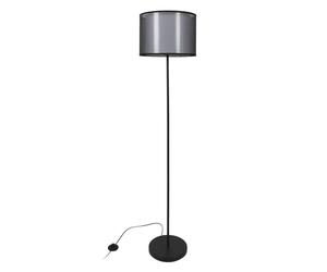 HOME DECO FACTORY Lámpara de Pie Doble Pantalla Contemporánea Negro | Metal, lámpara de pie doble pantalla, iluminación moderna, diseño contemporáneo, salón o dormitorio, negro