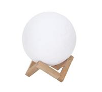 HOME DECO FACTORY Lámpara Táctil 3D Luna Ambiente Cálido Multicolor | Madera, lámpara táctil 3D Luna, diseño elegante, decoración de interior, mesita o salón, rojo azul blanco