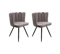 HOME DECO FACTORY Lote de 2 Ariel de Terciopelo Gris para Muebles, sillas, Salones, comedores, entradas, dormitorios, etc, Textil, poliéster, 59.50 x 47.50 x 79.00