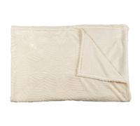 HOME DECO FACTORY - TX0120 - Manta Extra Suave en Poliéster - Diseño Acanalado - Diseñada para Noches de Invierno - Dimensiones 150 x 200 cm - Color Crema - Idea de Regalo