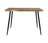 HOME DECO FACTORY Mesa de Comedor de MDF y Hierro Diseño Elegante Negro | MDF y hierro, mesa de comedor, diseño elegante, comedor o salón, 110x75x75 cm, negro y madera