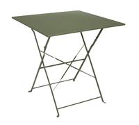 HOME DECO FACTORY - Mesa de Comedor Plegable Palerme Kaki 70x70x71 cm, Exterior Jardín, Acero Inoxidable, Compacta, Producto Montado y Listo para Usar