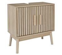 HOME DECO FACTORY - HD0222 Mueble Bajo Lavabo Klaus - Diseñado para Baño - Colección Natural Crush - Dimensiones 60 x 70 x 30 cm - Color Marrón