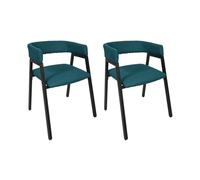 HOME DECO FACTORY Pack de 2 Sillones Diseño Contemporáneo Confort Azul | Contrachapado, pack de 2 sillones, diseño contemporáneo, confort óptimo, salón o despacho, 50,5x74x50 cm, azul