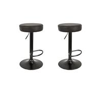 HOME DECO FACTORY Pack de 2 Taburetes de Bar Mumford Regulables Negro | Metal, pack de 2 taburetes de bar Mumford, altura regulable, cocina o bar, negro