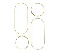 HOME DECO FACTORY Pack de 4 Espejos Decorativos Ovalados Dorado | Plástico, pack de 4 espejos decorativos ovalados, marco dorado, salón dormitorio baño, elegantes y versátiles, oro