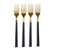 HOME DECO FACTORY Pack de 4 Tenedores de Postre de INOX Moderno Negro | Acero inoxidable, pack de 4 tenedores de postre, diseño moderno y elegante, servicio de mesa, negro