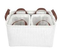 HOME DECO FACTORY - RG0032 Pack de 3 Cestas de Almacenamiento Modernas - Diseñadas para Juguetes y Accesorios - Fácil de Limpiar - Dimensiones H20 cm - Color Blanco