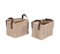 HOME DECO FACTORY, RG0037, Cesta de Almacenamiento de Pana, diseño Elegante y práctico, Ideal para Juguetes y Ropa, tamaño H20 cm, Color Topo