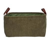 HOME DECO FACTORY, RG0038, Cesta de Almacenamiento de Pana Verde, diseño Elegante y versátil, Ideal para Juguetes y Accesorios, Dimensiones de Altura 20 cm, Color Verde