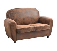 Home Deco Factory Sofá Club Marrón Colección Industriel 139x78 cm
