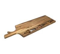 HOME DECO FACTORY Tabla de Quesos de Acacia con 3 Cuchillos Marrón | Madera de acacia, tabla de quesos, 3 cuchillos incluidos, 65x20 cm, diseño elegante y práctico, cenas y aperitivos