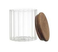 HOME DECO FACTORY Tarro de Conservación Cristal Tapa de Acacia 50 ristal y acacia, tarro de conservación, 50 cl, tapa de madera, alimentos secos, cocina, transparente