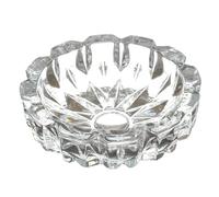 HOME DECO FACTORY, TB1123, Cenicero de Cristal Elegante, diseño Redondeado, fácil de Limpiar, versátil para Fumadores y Decorativo, Resistente y Duradero, 13,5 cm, Transparente