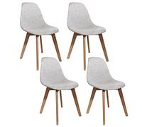 HOME DECO FACTORY The HD61331 - Juego de 4 sillas de Malla Grande, Gris, Muebles de Asiento, Silla de Mesa, Asiento de salón, Comedor, Entrada, Dormitorio