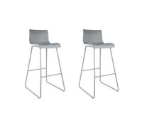 HOME DECO FACTORY The HD6364 - Juego de 2 sillas de Bar (Polipropileno, 55 x 47 x 99 cm), Color Gris