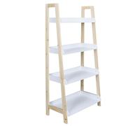 HOME DECO FACTORY The Home Deco Kids-Estantería Infantil de Madera, 60 cm, 4 bandejas Tim, Polyester, Blanco, 4 estantes Grandes