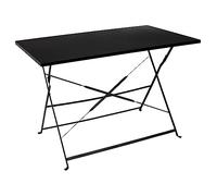 HOME DECO FACTORY The Mesa Plegable Palermo Negro 110 x 70 x 71 cm Mobilier Mesa de Exterior, Acero Inoxidable, 110 x 70 x 71 cm