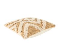 HOME DECO FACTORY - TX0052 Cojín de Yute y Algodón Tufted - Diseñado para Confort Óptimo - Diseño Moderno - Materiales Naturales - Tamaño 40x40 cm - Color Beige
