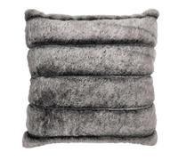 HOME DECO FACTORY, TX0068 - Cojín de Piel sintética a Rayas Gris Oscuro, 40 x 40 cm, Comodidad y Elegancia para un Interior Elegante y Acogedor, desenfundable y práctico, Ideal para el sofá