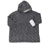HOME DECO FACTORY - TX0071 Sudadera Manta de Imitación de Piel - con Mangas y Capucha - Diseñada para Relajarse en Casa o al Aire Libre - Talla Única - Color Gris Oscuro