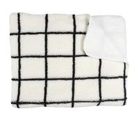 HOME DECO FACTORY - TX0094 Manta Sherpa Suave a Cuadros - para Sofá o Cama - Textil Cómodo y Elegante - Dimensiones 130 x 160 cm - Color Blanco y Negro
