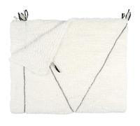 HOME DECO FACTORY - TX0110 Manta Sherpa Blanca con Motivo Trenzado 130x160 cm - Textil Interior, Cubrecama, Confort Suave, Diseño Elegante, Sofá o Cama, Blanco