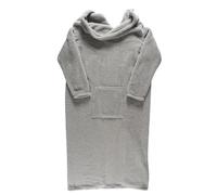 HOME DECO FACTORY - TX0330 Manta con Mangas Largas Ultra-Acolchada - Cuello Chal Ancho - Bolsillo Frontal Práctico - Diseñada para Acurrucarse y Relajarse - Talla Única - Color Gris Claro