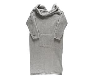 HOME DECO FACTORY - TX0330 Manta con Mangas Largas Ultra-Acolchada - Cuello Chal Ancho - Bolsillo Frontal Práctico - Diseñada para Acurrucarse y Relajarse - Talla Única - Color Gris Claro