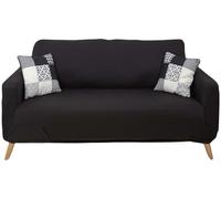 HOME DECO FACTORY - TX8150 Funda Extensible para Sofá de 2 Plazas - Protección y Estilo - Textil Lavable a Máquina - Dimensiones 170 x 80 x 80 cm - Color Negro