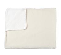 HOME DECO FACTORY - TX9446, Manta de Poliéster con Forro Sherpa Boucle 120 x 150 cm - Diseñada para Confort y Decoración - Ecru - Dimensiones: 120 x 150 cm