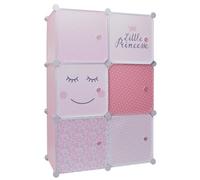 HOME DECO KIDS Armario modulable con 6 Cubos para niña, decoración de Dormitorio o Muebles, Rosa