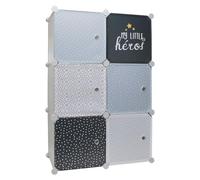 HOME DECO KIDS Armario modulable con 6 Cubos para niños, decoración de Dormitorio o Muebles, Azul, 60x30x90cm