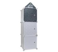 HOME DECO KIDS Armario Modular con 3 Cubos para niños, decoración de Dormitorio o Muebles, Azul, 30x30x100cm