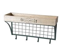 Home Deco Kids CMKA3496 Estante C/Cesta Y 4 Ganchos, Blanco, Estandar