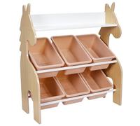 HOME DECO KIDS - HD5159, Mueble de Almacenamiento con 6 Cubetas Diseño Unicornio, Ideal para Habitación Infantil, Almacenaje Práctico y Divertido, Tamaño Estándar, Color Rosa
