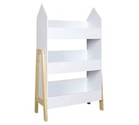 HOME DECO KIDS - HD6916, Estantería Infantil de Madera Natural, Almacenamiento Práctico y Estético para Habitación, Dimensiones 100 x 60 x 27 cm, Color Blanco-Madera