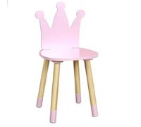 HOME DECO KIDS - HD6922, Silla Corona Rosa para Niños para Decoración de Habitación, Mobiliario de Tendencia en Madera Natural, Dimensiones 54 x 28 x 27 cm, Color: Rosa
