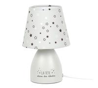 HOME DECO KIDS, LA00131 - Lámpara de mesita de Noche Gris, luz Nocturna Moderna, decoración para la habitación de los niños, iluminación Personalizable, Materiales duraderos, 30 x 15 cm, Cristal