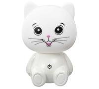 HOME DECO KIDS - LA0046 Lámpara de Noche en Forma de Gato - Diseñada para Niños - Luz Suave con 3 Intensidades - Alimentación USB - Tamaño Único - Color Blanco